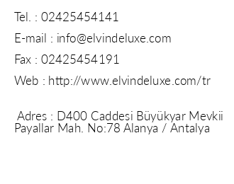Elvin Deluxe Hotel iletiim bilgileri